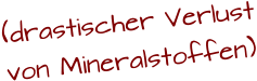 (drastischer Verlust von Mineralstoffen)
